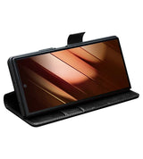 Кожен Калъф за Samsung Z Fold 7, Qialino Book Case, Черен (8)