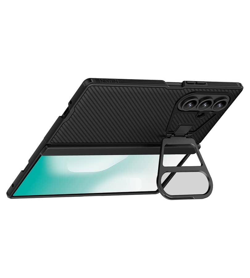 Magsafe Калъф за Samsung Z Fold 7, Nillkin Clear CamShield Prop Magnetic Case, Черен (3)