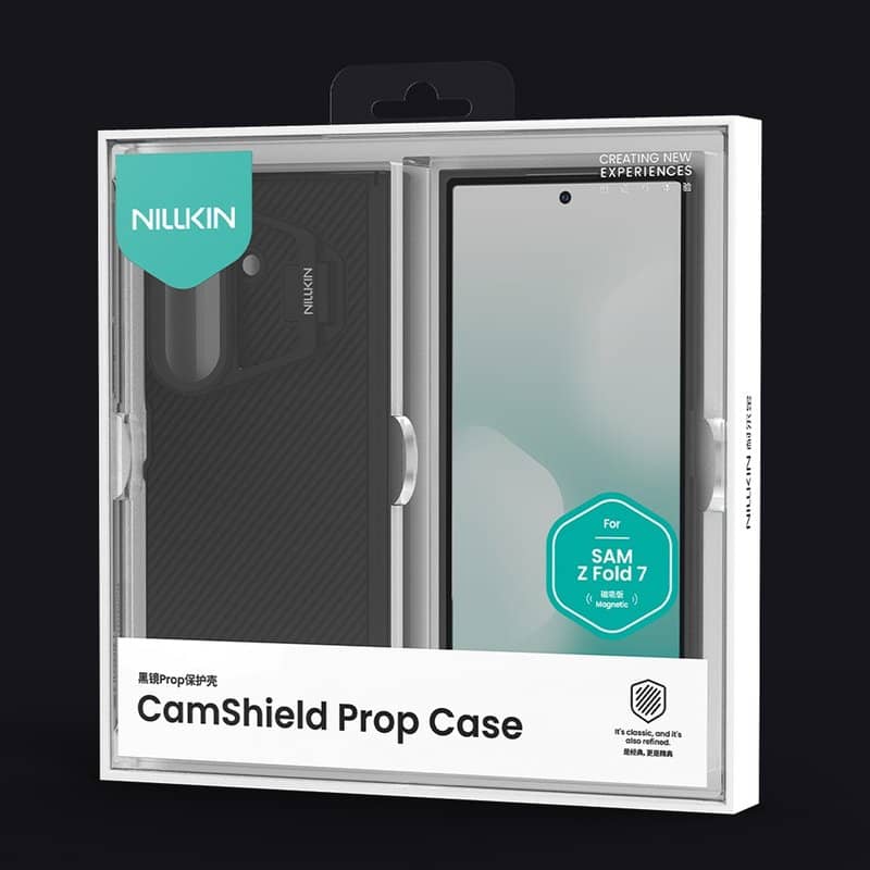 Magsafe Калъф за Samsung Z Fold 7, Nillkin Clear CamShield Prop Magnetic Case, Черен (2)
