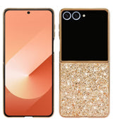 Калъф с Блестяща Декорация за Samsung Z Flip 7, Glitter Case, Златист (2)