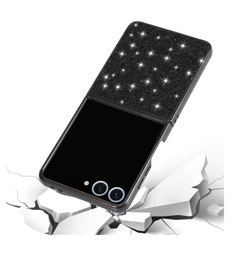 Калъф с Блестяща Декорация за Samsung Z Flip 7, Glitter Case, Златист (4)