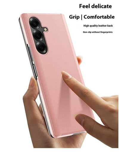 Кожен Калъф с Поставка за Samsung Z Fold 7, GKK Leather Case, Розов (17)