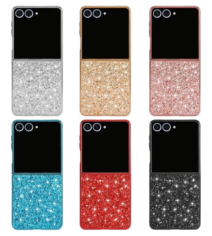 Калъф с Блестяща Декорация за Samsung Z Flip 7, Glitter Case, Златист (8)