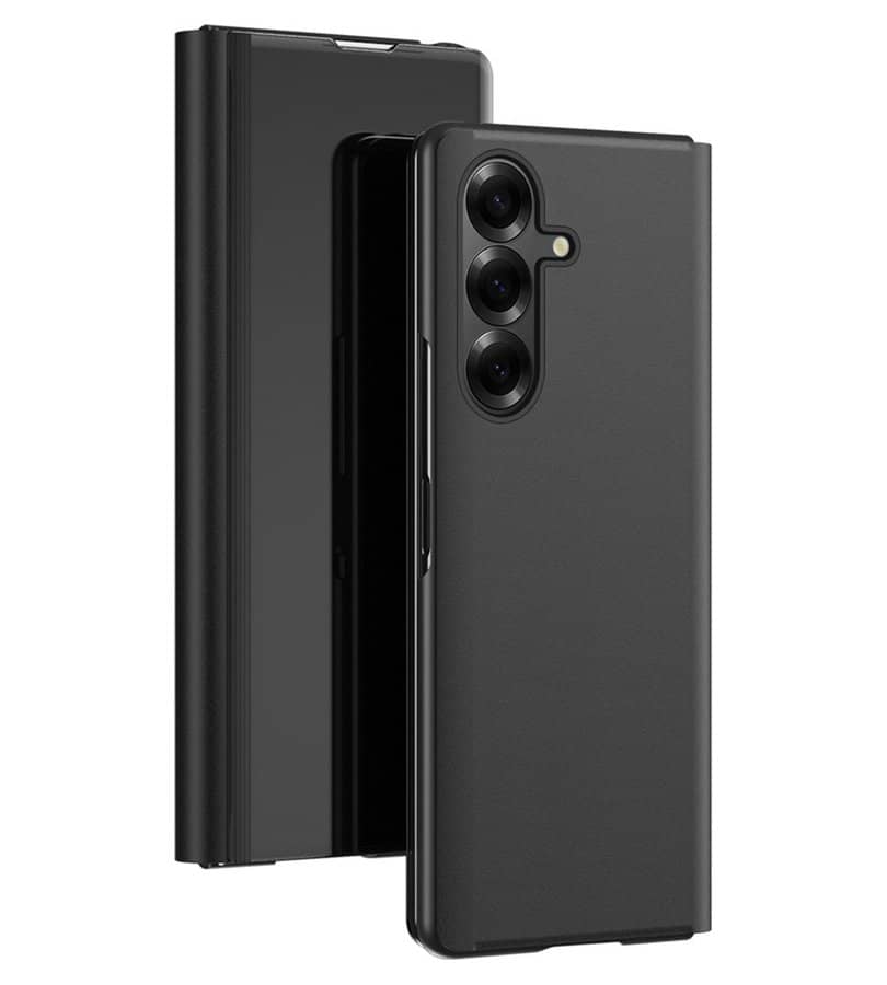 Кожен Калъф с Поставка за Samsung Z Fold 7, GKK Leather Case, Черен (10)