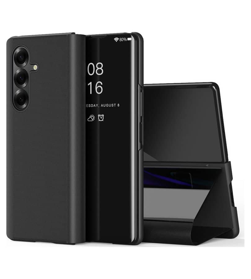 Кожен Калъф с Поставка за Samsung Z Fold 7, GKK Leather Case, Черен (9)