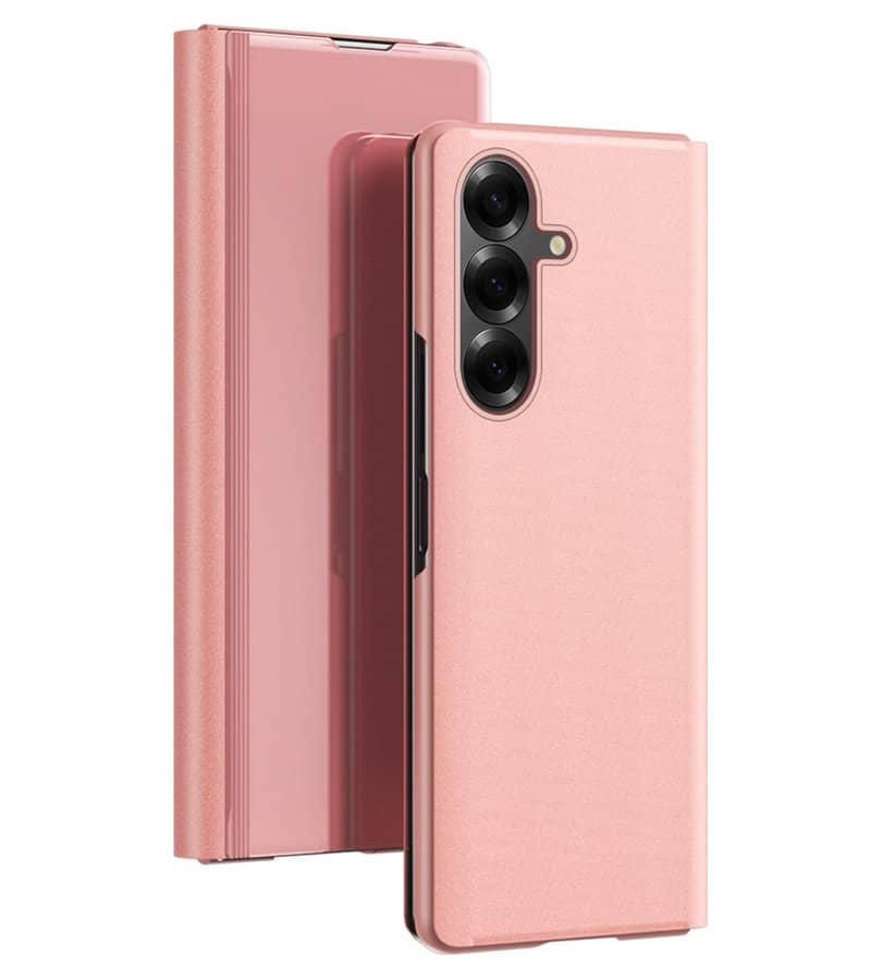Кожен Калъф с Поставка за Samsung Z Fold 7, GKK Leather Case, Розов (10)