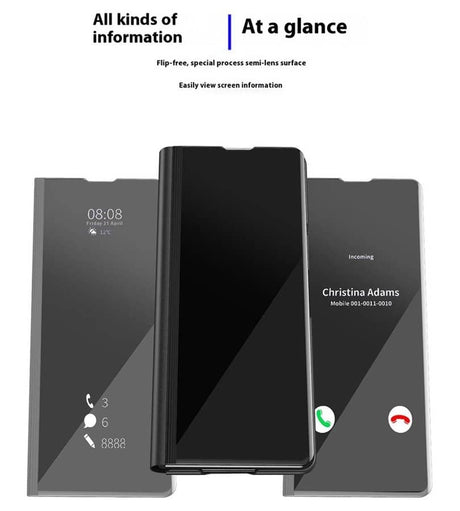 Кожен Калъф с Поставка за Samsung Z Fold 7, GKK Leather Case, Розов (13)
