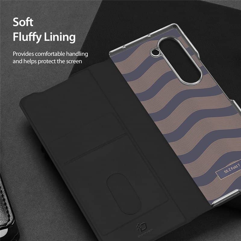 Кожен Калъф за Samsung Z Fold 7, Dux Ducis Bril Case, Черен (21)