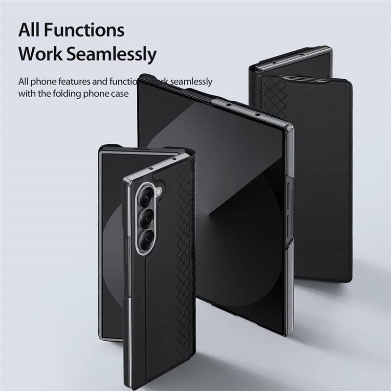 Кожен Калъф за Samsung Z Fold 7, Dux Ducis Bril Case, Черен (17)