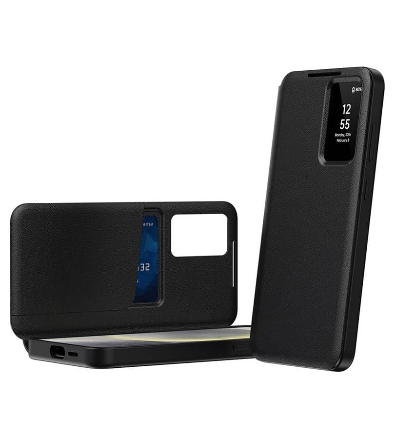 Активен Калъф за Samsung S23 Ultra, Smart Wallet Book Case, Черен (10)