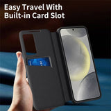 Активен Калъф за Samsung S23 Ultra, Smart Wallet Book Case, Черен (15)