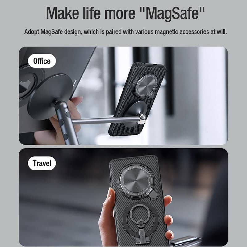 Magsafe Калъф за Honor Magic 7 Pro, Nillkin CamShield Prop Case, Черен (22)