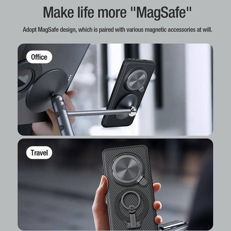 Magsafe Калъф за Honor Magic 7 Pro, Nillkin CamShield Prop Case, Черен (22)
