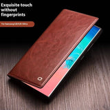 Кожен Калъф за Samsung S25 Ultra, Qialino Book Case, Кафяв (11)