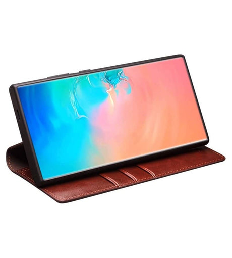 Кожен Калъф за Samsung S25 Ultra, Qialino Book Case, Черен (5)