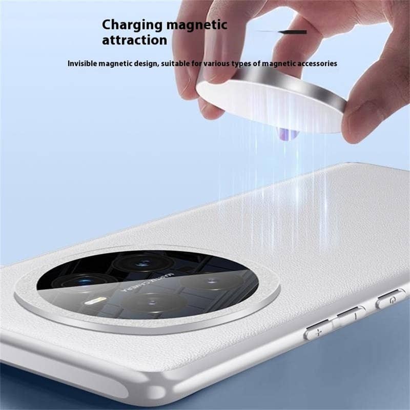 Magsafe Кожен Калъф за Honor Magic 7 Pro, Leather Case, Черен (15)