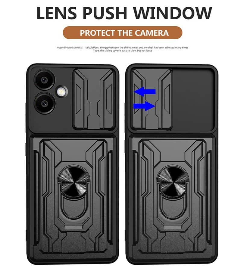 Калъф с Предпазител за Камера и Стойка за Samsung A06, Kickstand Pro Case, Черен (9)