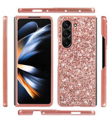 Калъф с Блестяща Декорация за Samsung Z Fold 6, Glitter Electroplating Case, Розов (13)