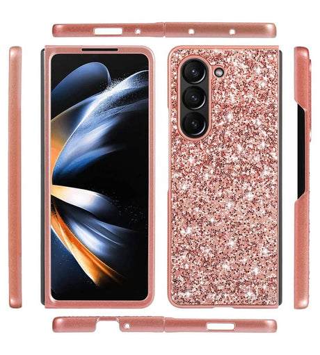 Калъф с Блестяща Декорация за Samsung Z Fold 6, Glitter Electroplating Case, Розов (13)