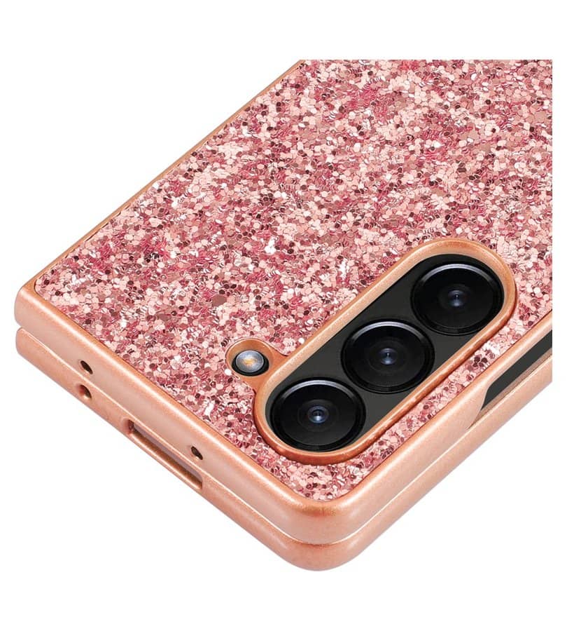 Калъф с Блестяща Декорация за Samsung Z Fold 6, Glitter Electroplating Case, Розов (12)