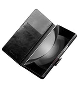 Кожен Калъф за Samsung Z Fold 6, Qialino Book Case, Черен (9)