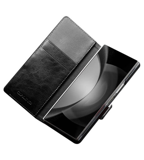 Кожен Калъф за Samsung Z Fold 6, Qialino Book Case, Черен (9)
