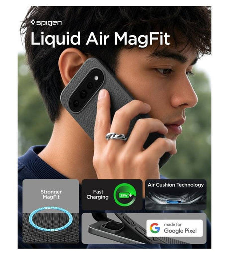 Magsafe Kалъф за Google Pixel 11 Pro XL, Spigen Liquid Air Mag Fit Case Matte Black, Черен (7)
