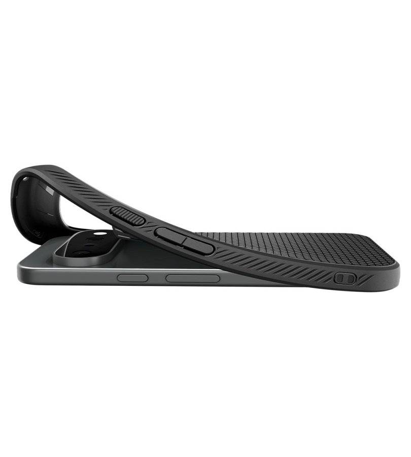Противоударен Калъф за Google Pixel 11, Spigen Liquid Air Case Matte Black, Черен (6)