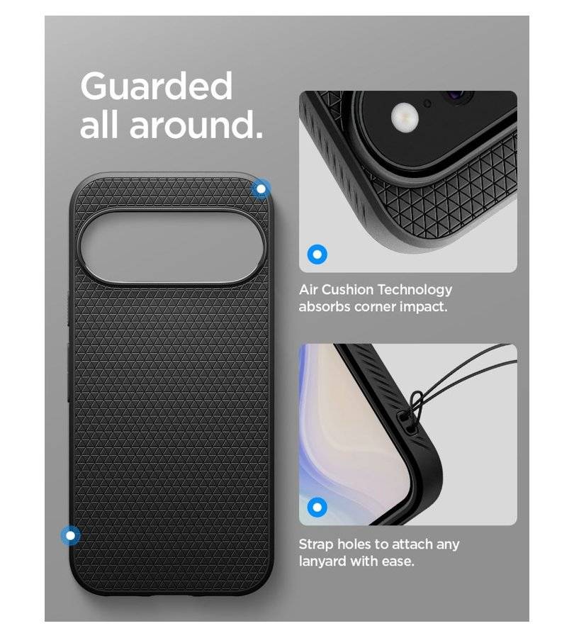 Противоударен Калъф за Google Pixel 11, Spigen Liquid Air Case Matte Black, Черен (11)