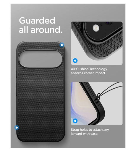 Противоударен Калъф за Google Pixel 11, Spigen Liquid Air Case Matte Black, Черен (11)