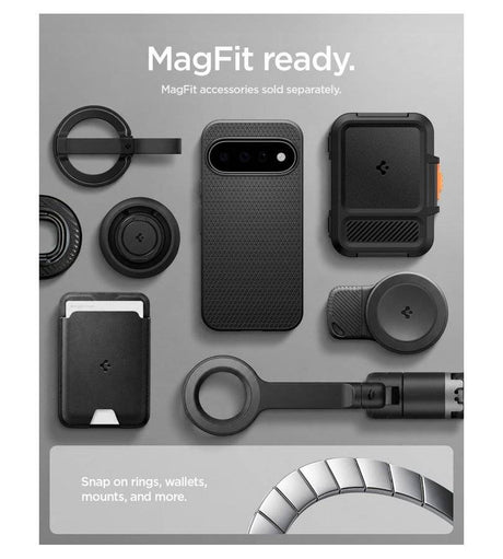 Magsafe Kалъф за Google Pixel 11, Spigen Liquid Air Mag Fit Case Matte Black, Черен (10)
