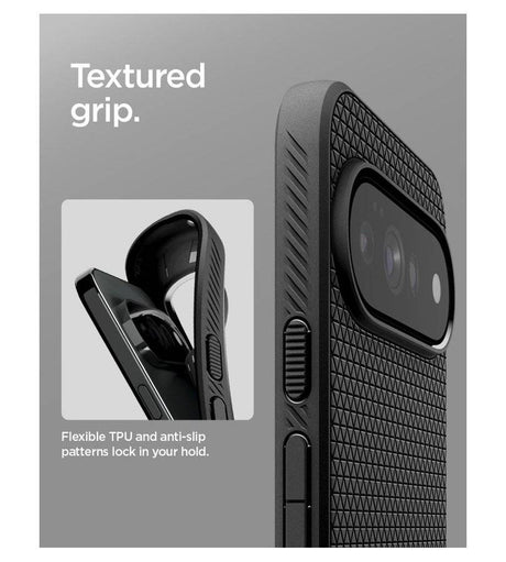 Противоударен Калъф за Google Pixel 11 Pro, Spigen Liquid Air Case Matte Black, Черен (9)