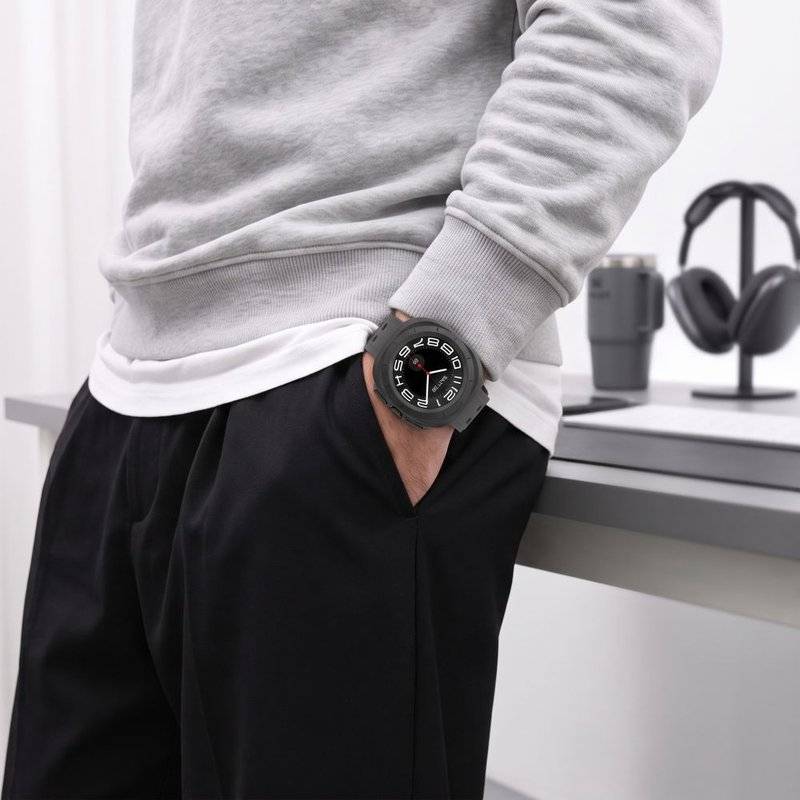 Калъф за Samsung Watch 8/9 40 mm, Spigen Liquid Air Case, Черен (2)