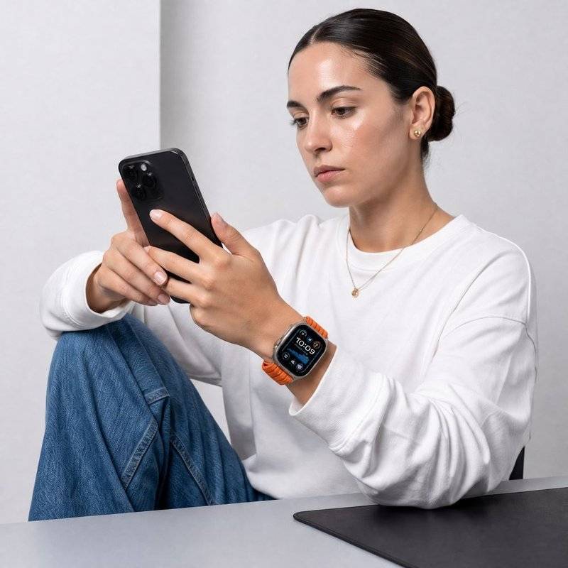 Текстилна Каишка за Apple Watch 44/ 45/ 46/ 49mm, Tech-Protect Nylon Sport Band, Оранжев (4)