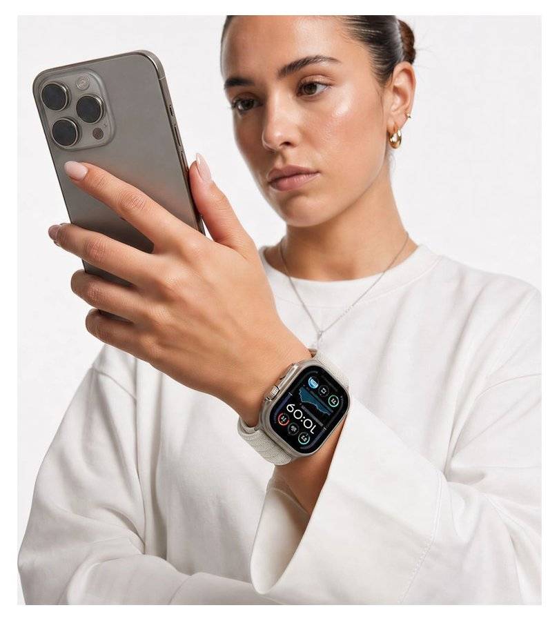 Текстилна Каишка за Apple Watch 44/ 45/ 46/ 49mm, Tech-Protect Nylon Sport Band, Бежов (4)