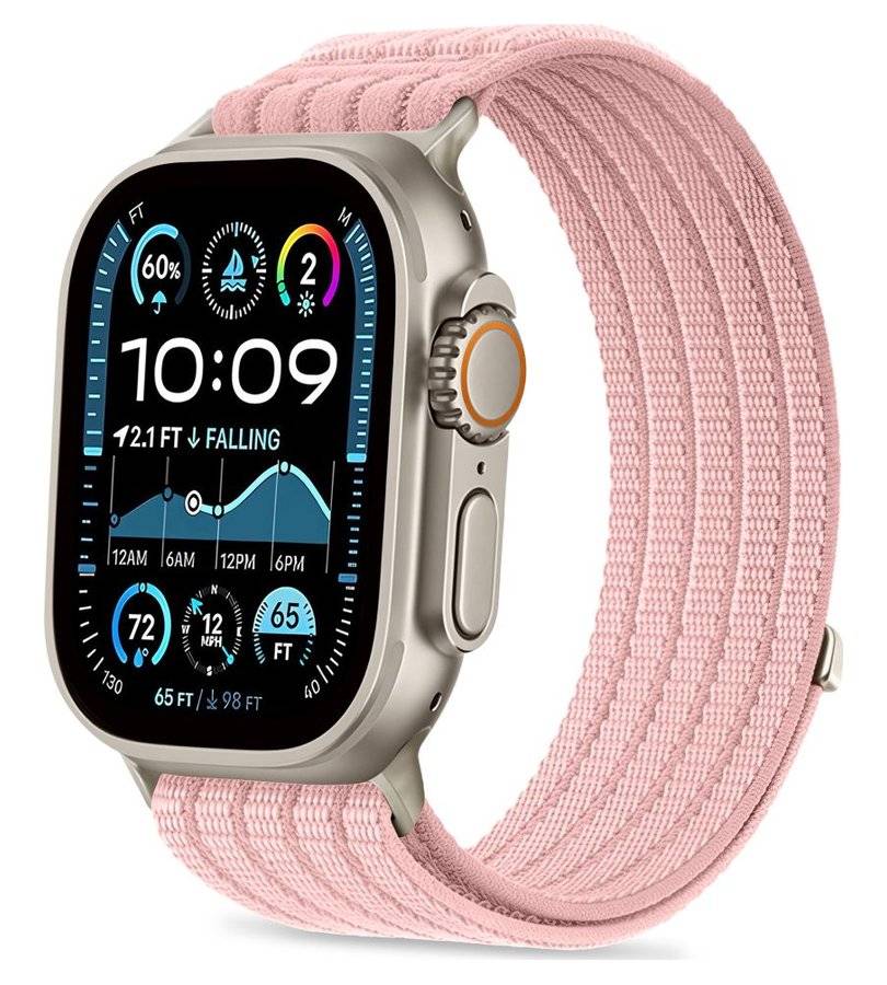 Текстилна Каишка за Apple Watch 44/ 45/ 46/ 49mm, Tech-Protect Nylon Sport Band, Розов