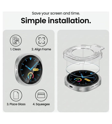 Стъклен Протектор за Samsung Watch 8/ 9 44mm, Tech-Protect Easy Set+ Glass 2бр., Прозрачен (2)