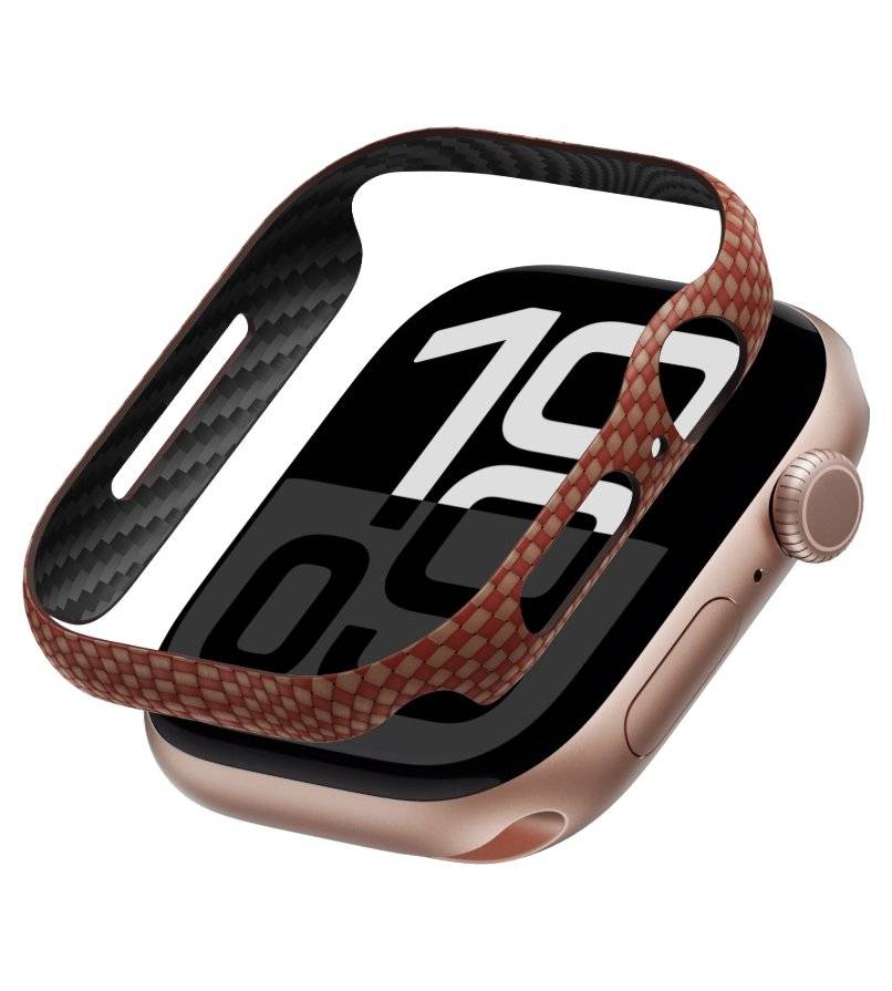 Карбонов Калъф за Apple Watch 11/10 46mm, Pitaka Air Case Sunset, Кафяв (2)