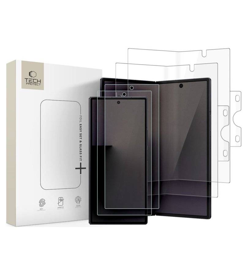 Комплект Протектори за Samsung Z Fold 8 Ultra, Tech-Protect Easy Set Foil & Glass Fit+, Прозрачен