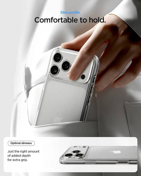 Противоударен Калъф за iPhone 17 Pro Max, Spigen Ultra Hybrid Case, Прозрачен (8)