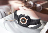 Карбонов Калъф за Apple Watch 11/10 46mm, Pitaka Air Case Black/Grey Twiil, Черен (8)