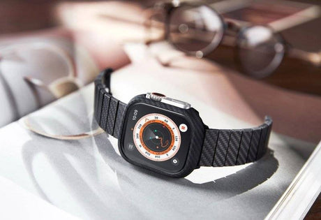 Карбонов Калъф за Apple Watch 11/10 46mm, Pitaka Air Case Black/Grey Twiil, Черен (8)