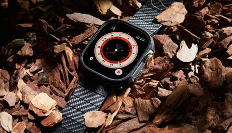 Карбонов Калъф за Apple Watch 11/10 46mm, Pitaka Air Case Black/Grey Twiil, Черен (5)