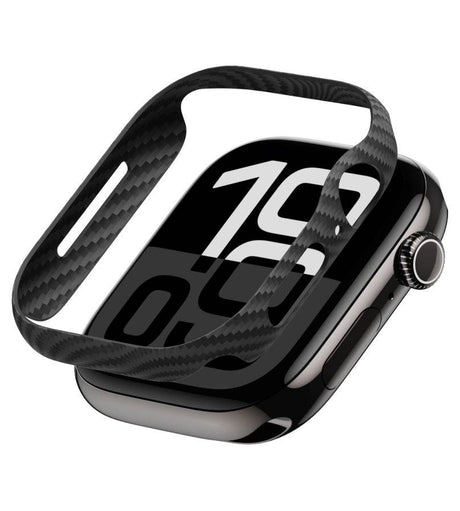 Карбонов Калъф за Apple Watch 11/10 46mm, Pitaka Air Case Black/Grey Twiil, Черен (2)