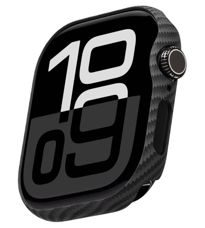 Карбонов Калъф за Apple Watch 11/10 46mm, Pitaka Air Case Black/Grey Twiil, Черен