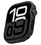 Карбонов Калъф за Apple Watch 11/10 46mm, Pitaka Air Case Black/Grey Twiil, Черен