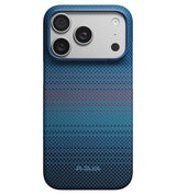 Magsafe Калъф за iPhone 18 Pro/ 17 Pro, Pitaka Edge Case Moonrise2.0 1001 Nights Midnight-01, Син (2)