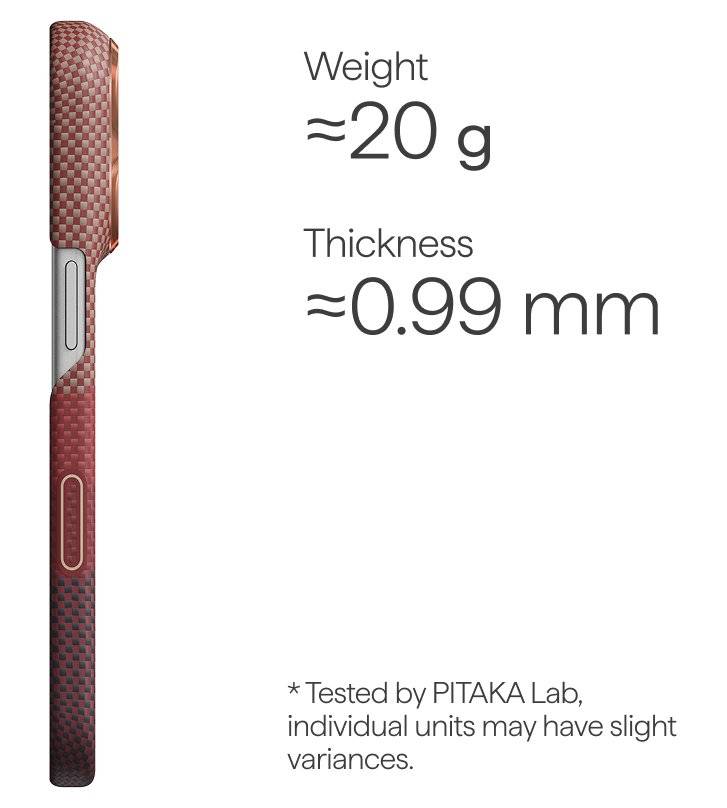 Magsafe Калъф за iPhone 18 Pro/ 17 Pro, Pitaka Edge Case Over the Horizon2.0 Autumn Dusk-03, Червен (5)