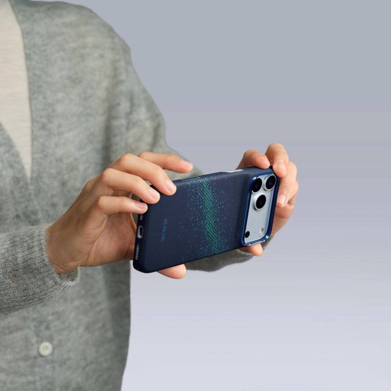 Magsafe Калъф за iPhone 18 Pro/ 17 Pro, Pitaka Edge Case Milky Way Galaxy2.0 Nearfield Blue-01, Син (9)