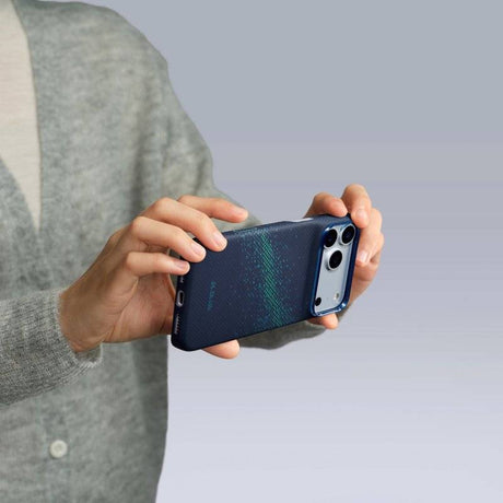 Magsafe Калъф за iPhone 18 Pro/ 17 Pro, Pitaka Edge Case Milky Way Galaxy2.0 Nearfield Blue-01, Син (9)